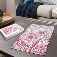 Pink White Polynesia Floral Sea Turtle Puzzle - Polynesian Pride