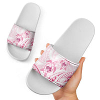 Pink White Polynesia Floral Sea Turtle Slide Sandals - Polynesian Pride