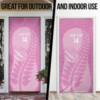 Custom New Zealand Silver Fern Rugby 2025 Door Cover All Black Aotearoa Maori Pink - Polynesian Pride