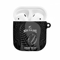 Custom New Zealand Silver Fern Rugby 2025 AirPods Case Go Champions Aotearoa Maori Black LT14 Black - Polynesian Pride