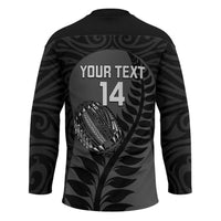 Custom New Zealand Silver Fern Rugby 2025 Hockey Jersey Go Champions Aotearoa Maori Black LT14 - Polynesian Pride