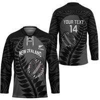 Custom New Zealand Silver Fern Rugby 2025 Hockey Jersey Go Champions Aotearoa Maori Black LT14 - Polynesian Pride