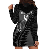 Custom New Zealand Silver Fern Rugby 2025 Hoodie Dress Go Champions Aotearoa Maori Black