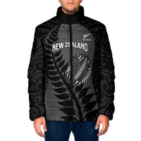 Custom New Zealand Silver Fern Rugby 2025 Padded Jacket Go Champions Aotearoa Maori Black - Polynesian Pride