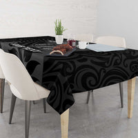 Custom New Zealand Silver Fern Rugby 2025 Tablecloth Go Champions Aotearoa Maori Black