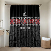 Custom New Zealand Silver Fern Rugby Bathroom Set All Black Maori Taniko Pattern - Polynesian Pride