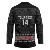 Custom New Zealand Silver Fern Rugby Hockey Jersey All Black Maori Taniko Pattern - Polynesian Pride