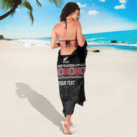 Custom New Zealand Silver Fern Rugby Sarong All Black Maori Taniko Pattern