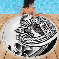 Philippines Eagle Sun Beach Blanket Filipino Agila Polynesian Tattoo Black Color
