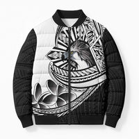 Philippines Eagle Sun Bomber Puffer Jacket Filipino Agila Polynesian Tattoo Black Color