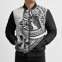Philippines Eagle Sun Bomber Puffer Jacket Filipino Agila Polynesian Tattoo Black Color