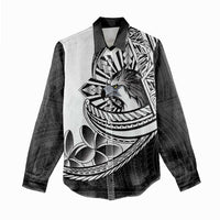 Philippines Eagle Sun Women Casual Shirt Filipino Agila Polynesian Tattoo Black Color