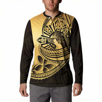Philippines Eagle Sun Button Sweatshirt Filipino Agila Polynesian Tattoo Gold Color