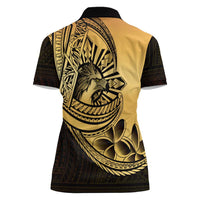 Philippines Eagle Sun Women Polo Shirt Filipino Agila Polynesian Tattoo Gold Color