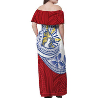 Philippines Eagle Sun Family Matching Off Shoulder Maxi Dress and Hawaiian Shirt Filipino Agila Polynesian Tattoo Flag Color LT14 - Polynesian Pride