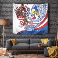 Filipino American History Month Tapestry Philippines Agila USA Eagle Mix Flag