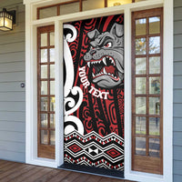 Personalised Aotearoa Bulldog Door Cover New Zealand Maori Taniko Art - Polynesian Pride