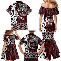 Personalised Aotearoa Bulldog Family Matching Mermaid Dress and Hawaiian Shirt New Zealand Maori Taniko Art LT14 - Polynesian Pride