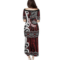 Personalised Aotearoa Bulldog Family Matching Puletasi and Hawaiian Shirt New Zealand Maori Taniko Art LT14 - Polynesian Pride