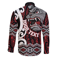 Personalised Aotearoa Bulldog Family Matching Tank Maxi Dress and Hawaiian Shirt New Zealand Maori Taniko Art