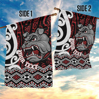 Personalised Aotearoa Bulldog Garden Flag New Zealand Maori Taniko Art