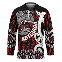 Personalised Aotearoa Bulldog Hockey Jersey New Zealand Maori Taniko Art - Polynesian Pride