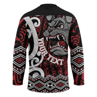 Personalised Aotearoa Bulldog Hockey Jersey New Zealand Maori Taniko Art - Polynesian Pride