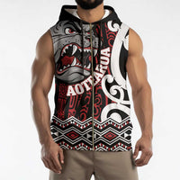 Personalised Aotearoa Bulldog Sleeveless Zip Hoodie New Zealand Maori Taniko Art LT14 - Polynesian Pride
