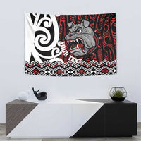 Personalised Aotearoa Bulldog Tapestry New Zealand Maori Taniko Art