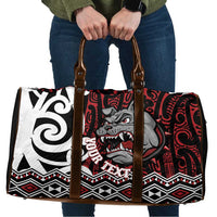 Personalised Aotearoa Bulldog Travel Bag New Zealand Maori Taniko Art - Polynesian Pride