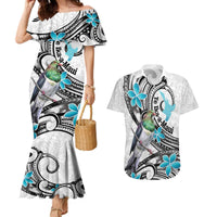 Aotearoa Te Ika-a-Maui Couples Matching Mermaid Dress and Hawaiian Shirt South Island Kekeru Maori Koru