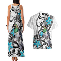 Aotearoa Te Ika-a-Maui Couples Matching Tank Maxi Dress and Hawaiian Shirt South Island Kekeru Maori Koru