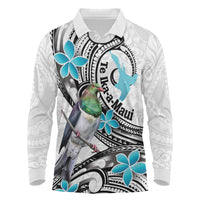 Aotearoa Te Ika-a-Maui Long Sleeve Polo Shirt South Island Kekeru Maori Koru