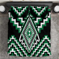 Green Aotearoa Taniko Poutama Patikitiki Bedding Set
