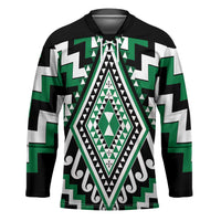 Green New Zealand Taniko Poutama Patikitiki Hockey Jersey - Polynesian Pride
