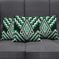 Green New Zealand Taniko Poutama Patikitiki Pillow Cover - Polynesian Pride