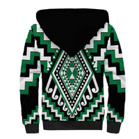 Green Aotearoa Taniko Poutama Patikitiki Sherpa Hoodie