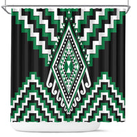 Green Aotearoa Taniko Poutama Patikitiki Shower Curtain