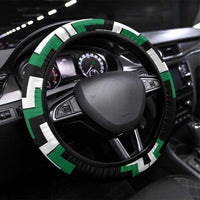 Green Aotearoa Taniko Poutama Patikitiki Steering Wheel Cover