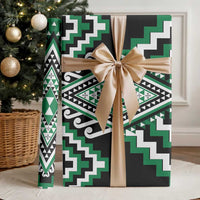 Green Aotearoa Taniko Poutama Patikitiki Wrapping Paper - Polynesian Pride