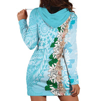 Cook Islands Tiare Maori With Conch Shell Hoodie Dress Pasifika Fest Polynesian Tattoo Turquoise