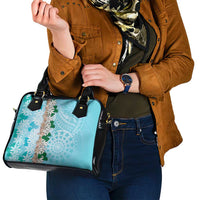 Cook Islands Tiare Maori With Conch Shell Shoulder Handbag Pasifika Fest Polynesian Tattoo Turquoise