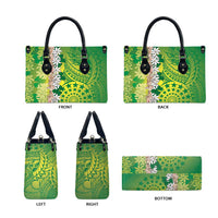 Cook Islands Tiare Maori With Conch Shell Leather Bag Pasifika Fest Polynesian Tattoo Green