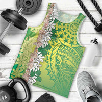 Cook Islands Tiare Maori With Conch Shell Men Tank Top Pasifika Fest Polynesian Tattoo Green