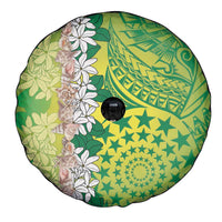 Cook Islands Tiare Maori With Conch Shell Spare Tire Cover Pasifika Fest Polynesian Tattoo Green