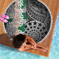 Cook Islands Tiare Maori With Conch Shell Beach Blanket Pasifika Fest Polynesian Tattoo Black