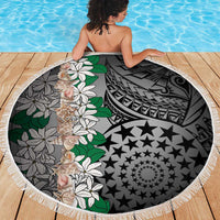 Cook Islands Tiare Maori With Conch Shell Beach Blanket Pasifika Fest Polynesian Tattoo Black