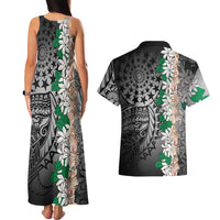 Cook Islands Tiare Maori With Conch Shell Couples Matching Tank Maxi Dress and Hawaiian Shirt Pasifika Fest Polynesian Tattoo Black LT14 - Polynesian Pride