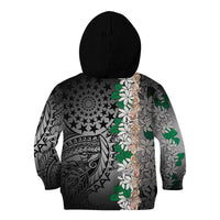 Cook Islands Tiare Maori With Conch Shell Kid Hoodie Pasifika Fest Polynesian Tattoo Black