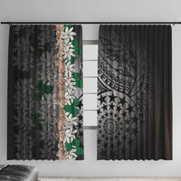 Cook Islands Tiare Maori With Conch Shell Window Curtain Pasifika Fest Polynesian Tattoo Black